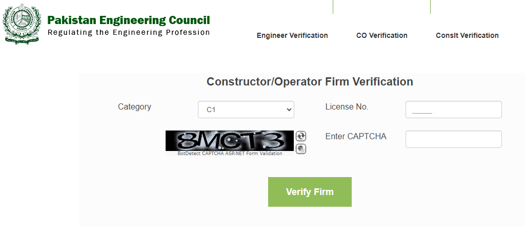 PEC verification online portal helps to verify engineers, contractors, operators data.