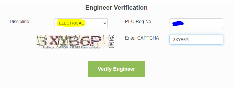 Engineer verification is the first category under PEC verification.